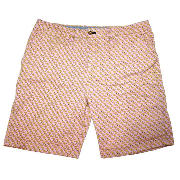 Tommy Hilfiger TH Flex 9” Chino Shorts Banana Print Mens Size 36 Pink / Yellow - Picture 1 of 9